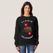 Sweatshirt Florin California CA Flag and Bear Badge Souvenir (Devant entier)
