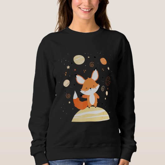 Sweatshirt Flottant De Renard De L'Espace Rouge Dans L'Espace (Devant)