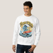 Sweatshirt Flow With The Happy Waves Surf Style Men’s Tee (Devant entier)