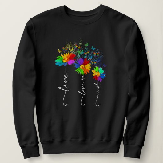 Sweatshirt Flower Butterfly Autism (Design devant)