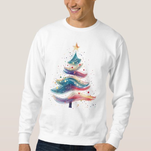 Sweatshirt Flower Christmas Tree Abstrait Vacances de la vagu (Devant)