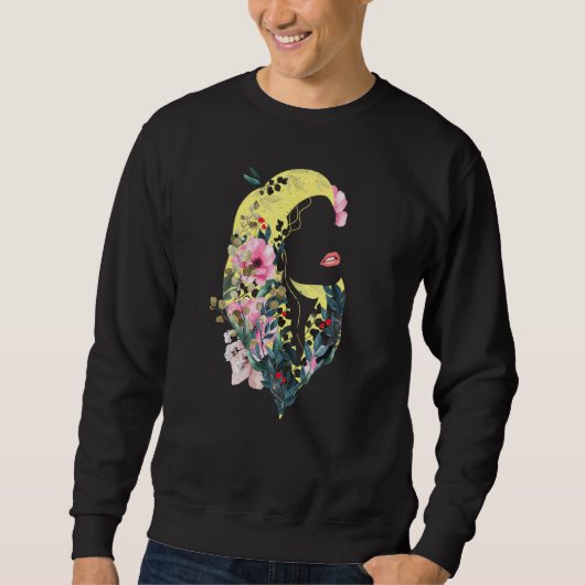 Sweatshirt Flower Power Girl Plants Lady (Devant)