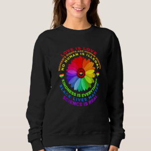 Sweatshirt Flower Rainbow Human Black Vie Droits Sciences Lg