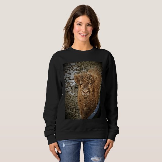 Sweatshirt Fluffy Highland cow (Devant entier)