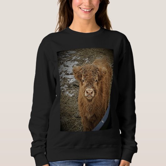 Sweatshirt Fluffy Highland cow (Devant)