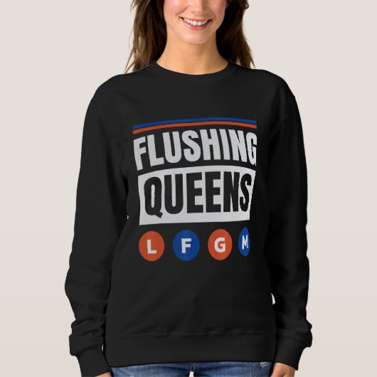 Sweatshirt Flushing Queens New York City Trains Metro Subway  (Devant)