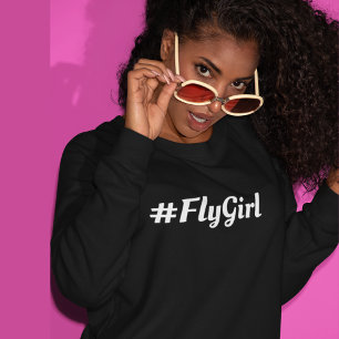Sweatshirt #FlyGirl Typographie Voyage simple, moderne