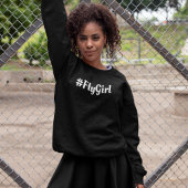 Sweatshirt #FlyGirl Typographie Voyage simple, moderne