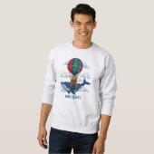 Sweatshirt Flying Blue Whale with Hot Air Balloon (Devant entier)