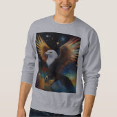 Sweatshirt Flying Eagle Colorful Cosmic Art, (Devant)