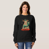 Sweatshirt Flying Saucer UFO Cute Cow Abduction Retro 80s (Devant entier)
