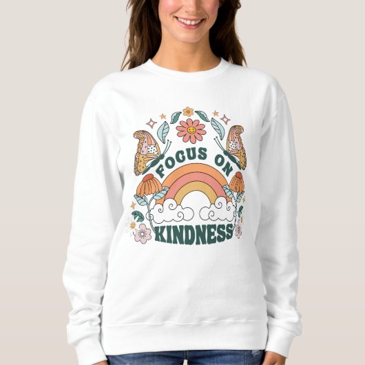 Sweatshirt Focus sur la gentillesse graphique Super (Devant)