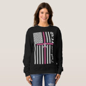 Sweatshirt Foi sur la peur Croix rose drapeau (Devant entier)