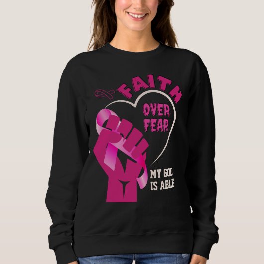 Sweatshirt FOI SUR LA PEUR Sensibilisation au cancer du sein (Devant)
