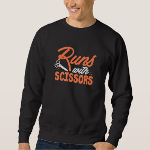Sweatshirt Fonctionne Avec Ciseaux Coiffeur Et Coiffeuse