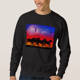 Sweatshirt Fonctionnement avec la lune/la terre et ciel