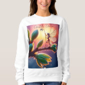 Sweatshirt Fond ensoleillé avec créature ailée (Devant)