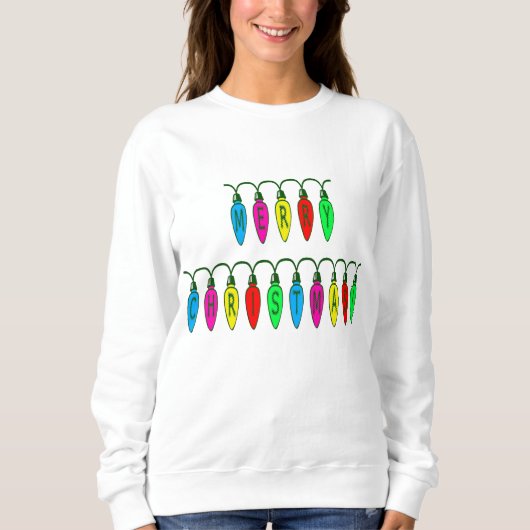 Sweatshirt Font coloré Joyeux Feux Noël (Devant)