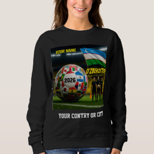 Sweatshirt Football 2026 Uzbekistán Nom personnalisé pays