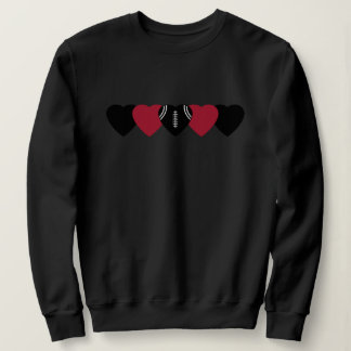 Sweatshirt Football Cœur Noir et Rouge