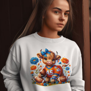 Sweatshirt Football Highland Cow