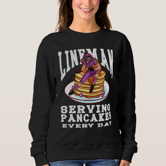 Sweatshirt Football Lineman Pancakes Served Every Day Offensi (Devant)