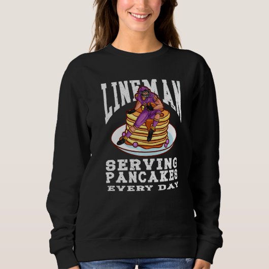 Sweatshirt Football Lineman Pancakes Served Every Day Offensi (Devant)