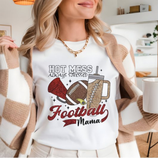 Sweatshirt Football Maman Hot mess Cute Gameday