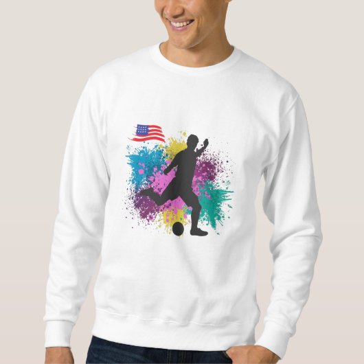 Sweatshirt Football USA Grungy Couleur Splashes (Devant)