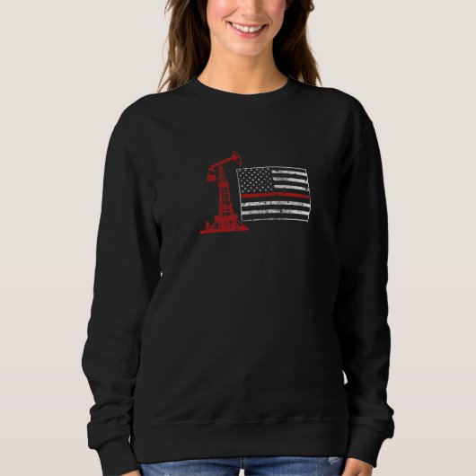 Sweatshirt Forage Pétrolier Drapeau États-Unis Fracker Fractu (Devant)