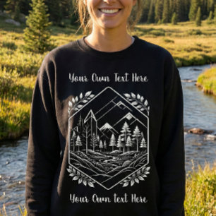 Sweatshirt Forêt hexagonale de montagne chaude Votre texte