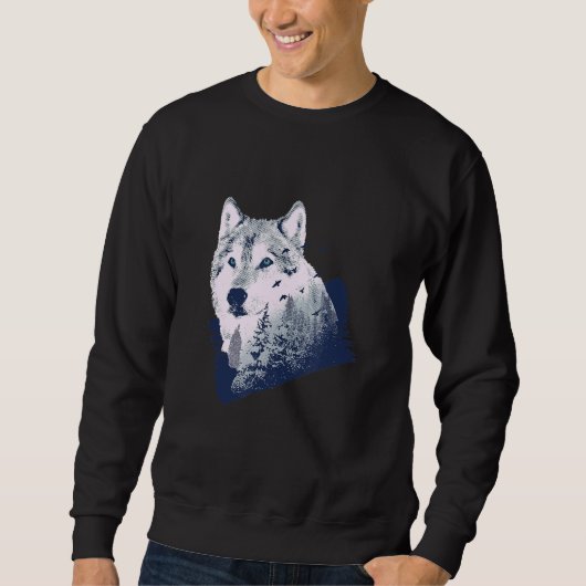 Sweatshirt Forêt Wolf Wilderness Nature Animaux sauvages (Devant)