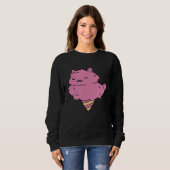 Sweatshirt Forme de crème glacée Llama Alpaca rose (Devant entier)