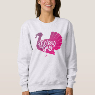 Sweatshirt Forme de Turquie mignonne pourpre avec typographie