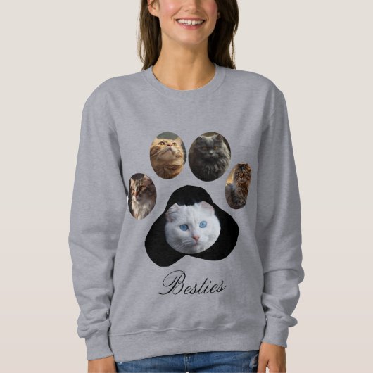 Sweatshirt Forme Empreinte de patte de collection de photos p (Devant)