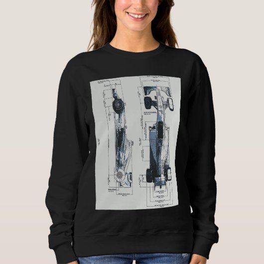 Sweatshirt Formula Racing Car Blueprint Mechanical Engineerin (Devant)