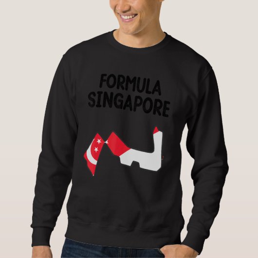Sweatshirt Formule Circuit de course Drapeau Singapour Carte (Devant)