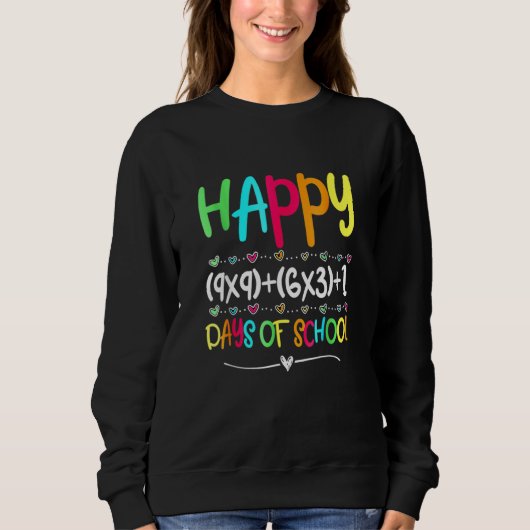 Sweatshirt Formule Mathématique 100 Jours D'école Enseignant (Devant)