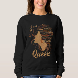 Sweatshirt Forte Noire Je Suis Une Reine Afro-Américaine Afro