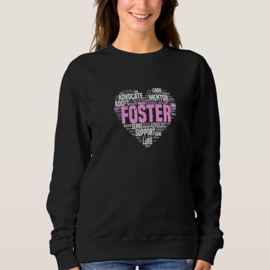 Sweatshirt Foster Care Word Cloud Heart Cute Foster Parents (Devant)