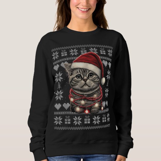 Sweatshirt Fou Noël Chat Fou Noël Fou Noël (Devant)