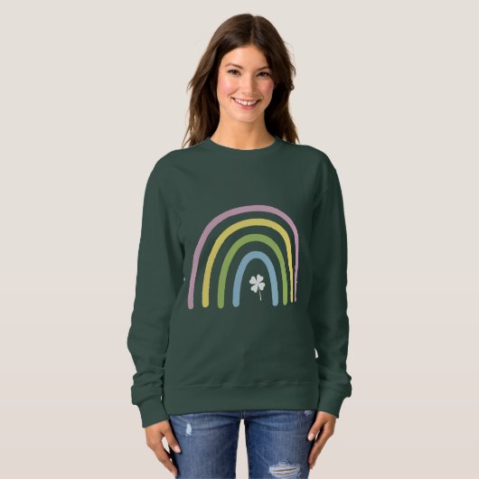 Sweatshirt Four Leaf Clover Rainbow St Patrick's Day (Devant entier)