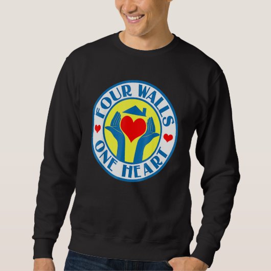 Sweatshirt Four Walls One Heart Hand With Heart Tee Inspirati (Devant)
