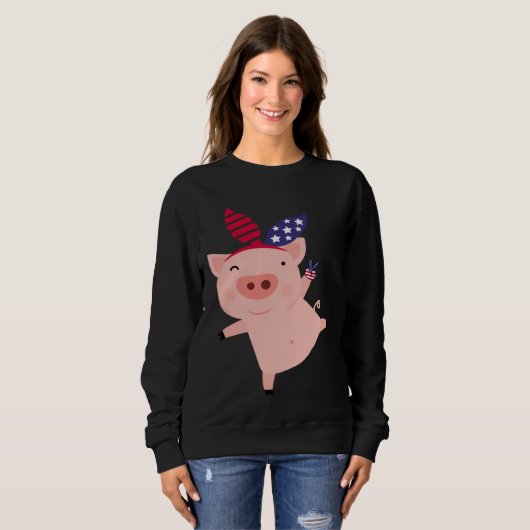 Sweatshirt Fourth of July Pig (Devant entier)