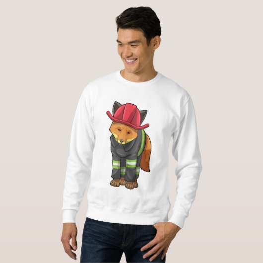 Sweatshirt Fox as Firefighter avec Helmet (Devant entier)