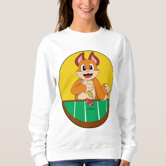 Sweatshirt Fox at Poker avec des jetons de Poker (Devant)