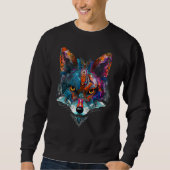 Sweatshirt Fox  Colourful Animal Artwork Fox (Devant)