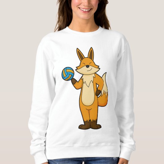 Sweatshirt Fox comme joueur de volleyball avec volleyball (Devant)