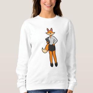 Sweatshirt Fox comme secrétaire avec Bloc-notes