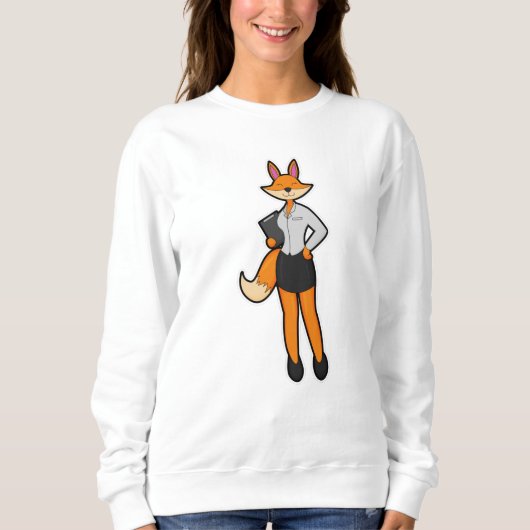 Sweatshirt Fox comme secrétaire avec Bloc-notes (Devant)